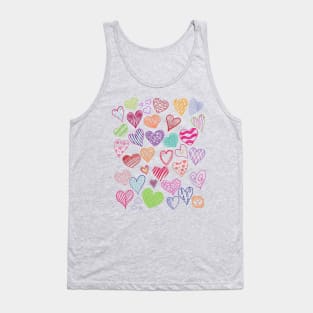 Colorful hand drawn heart minimal style for everyday look Tank Top